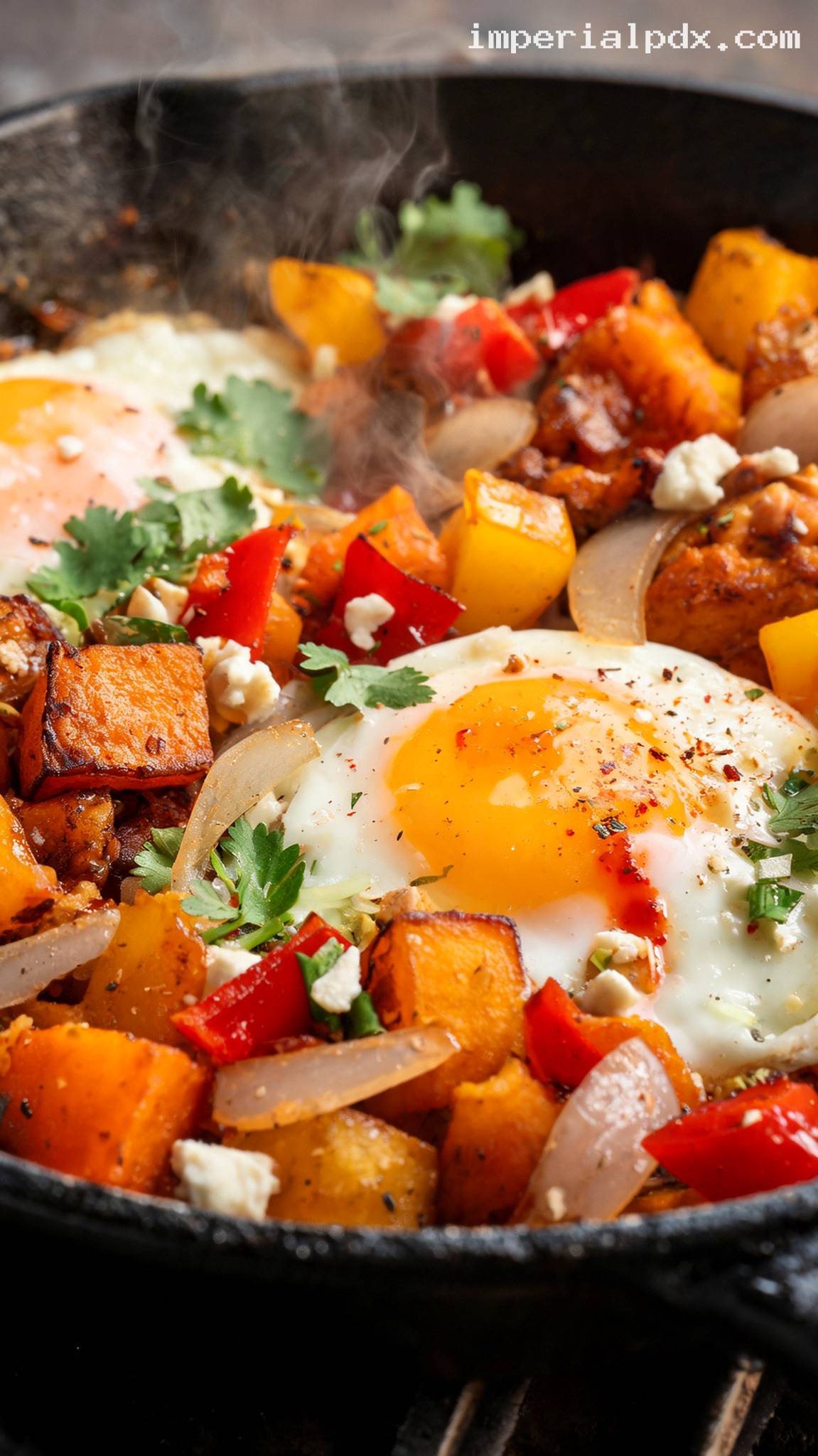 Sweet Potato and Pepper Breakfast Hash – Closeup