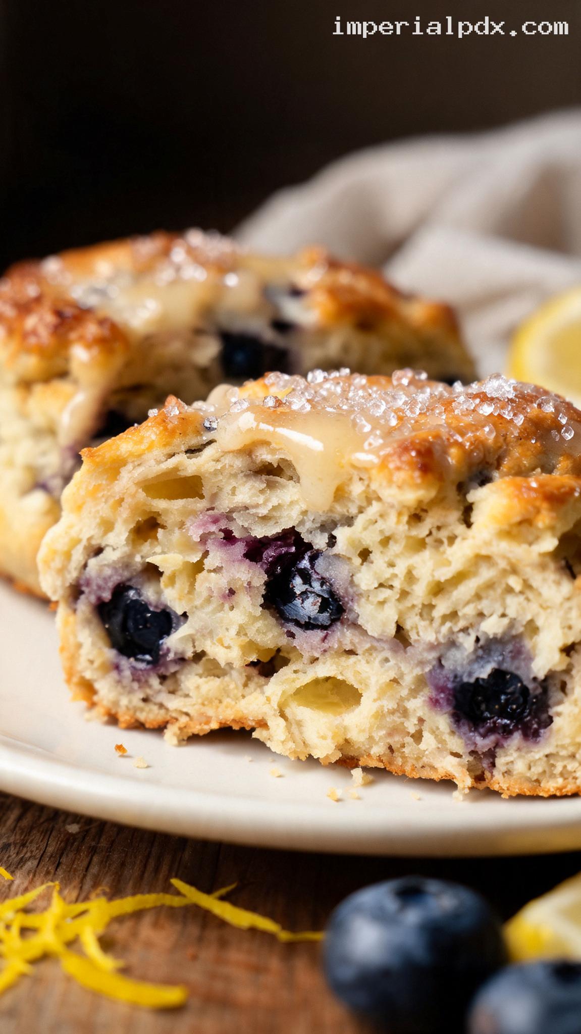 Tender Glazed Fruit Breakfast Scones – Closeup