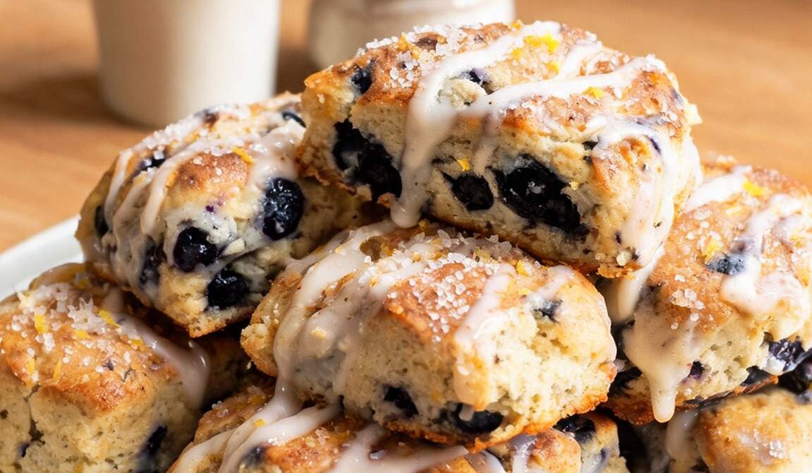 Tender Glazed Fruit Breakfast Scones