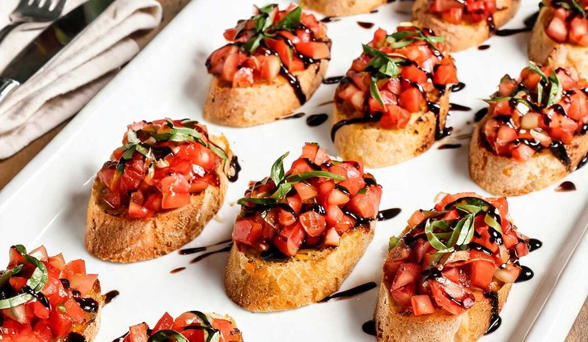 Tomato Basil Bruschetta With Balsamic Glaze