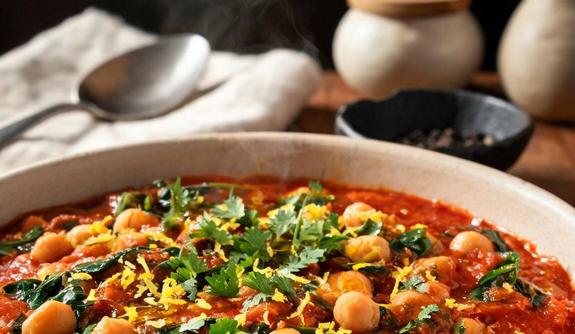 Tomato Chickpea and Spinach Stew
