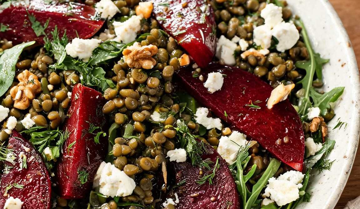 Warm Lentil and Roasted Beet Salad With Goat Cheese