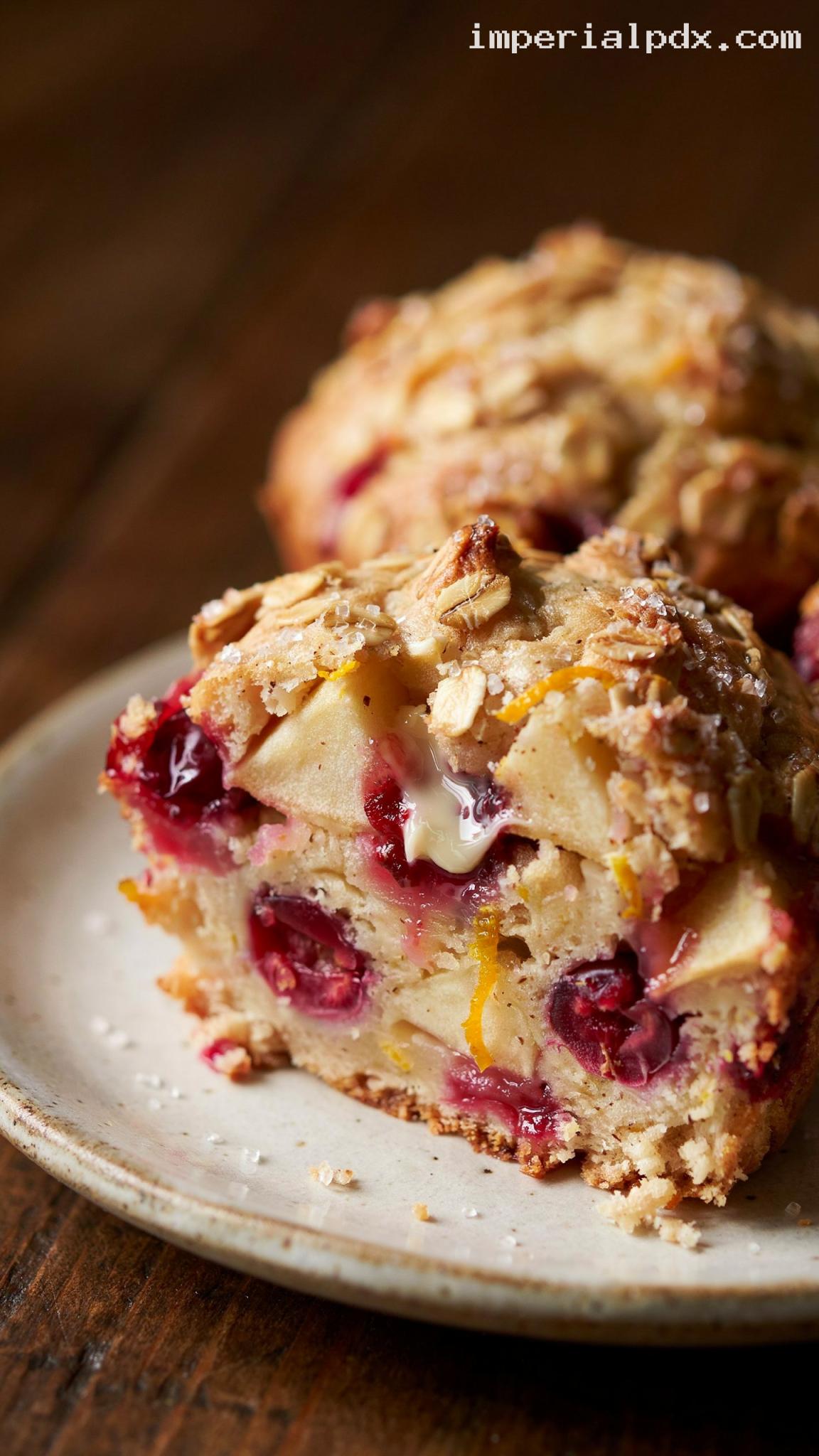 Apple Cranberry Muffins – Closeup