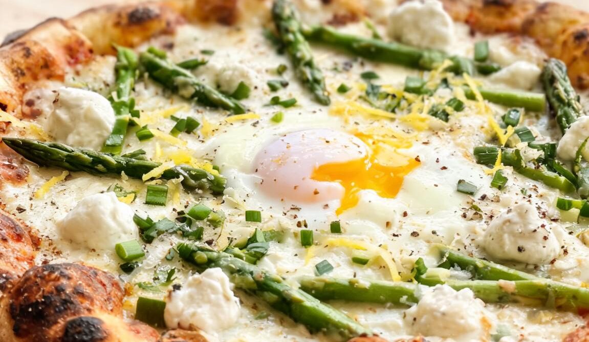 Asparagus and Egg White Pizza