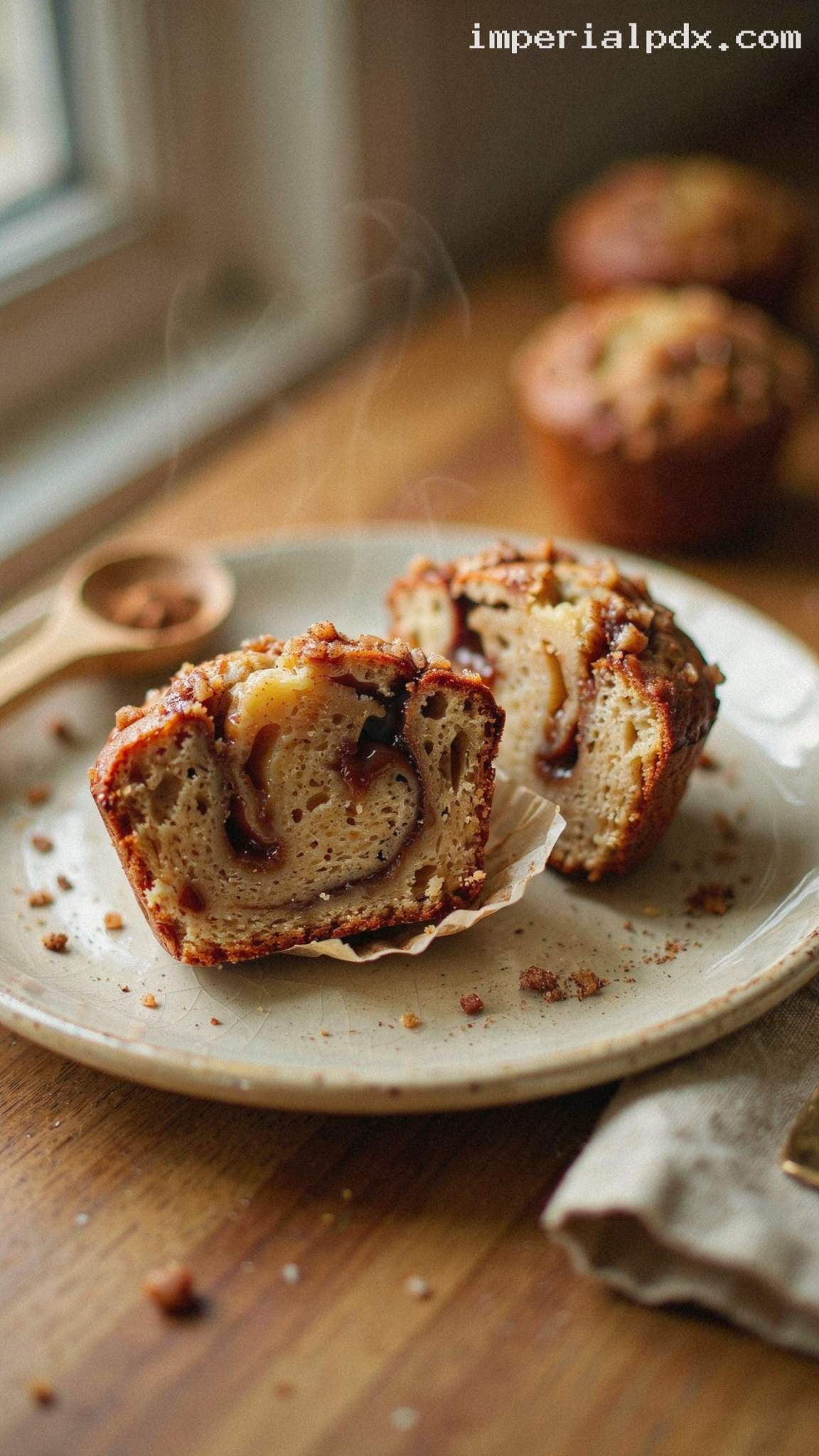 Bakery-Style Brown Sugar Cinnamon Muffins – Closeup