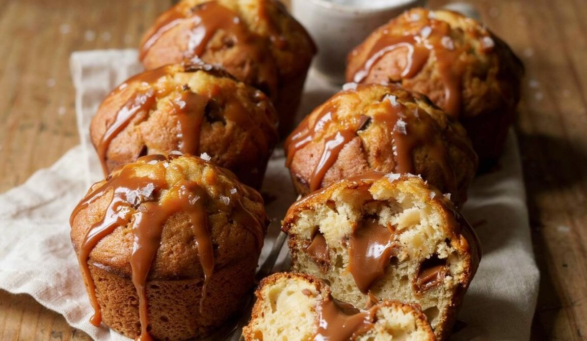 Bakery-Style Salted Caramel Muffins