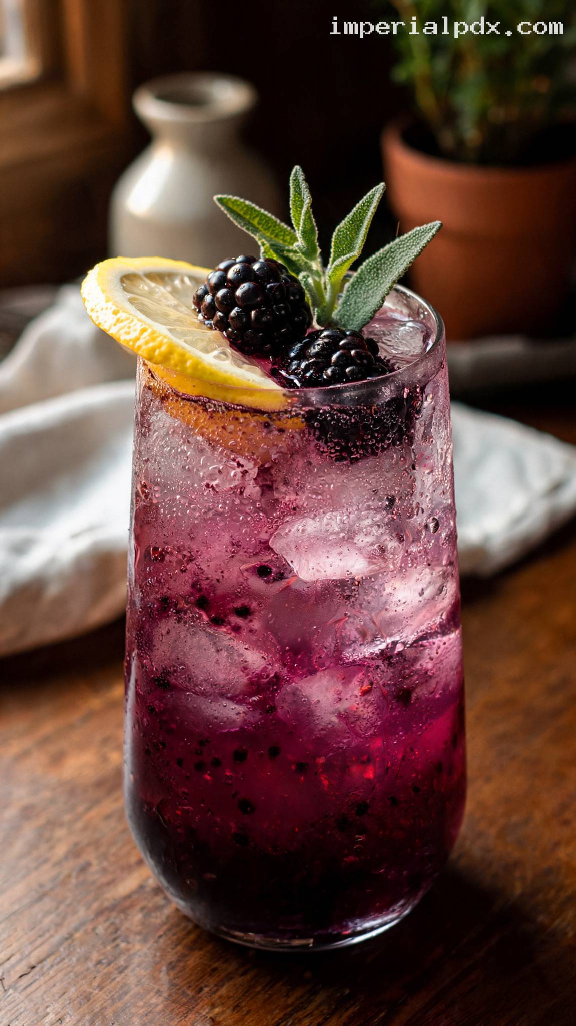 Blackberry Sage Lemonade – Closeup