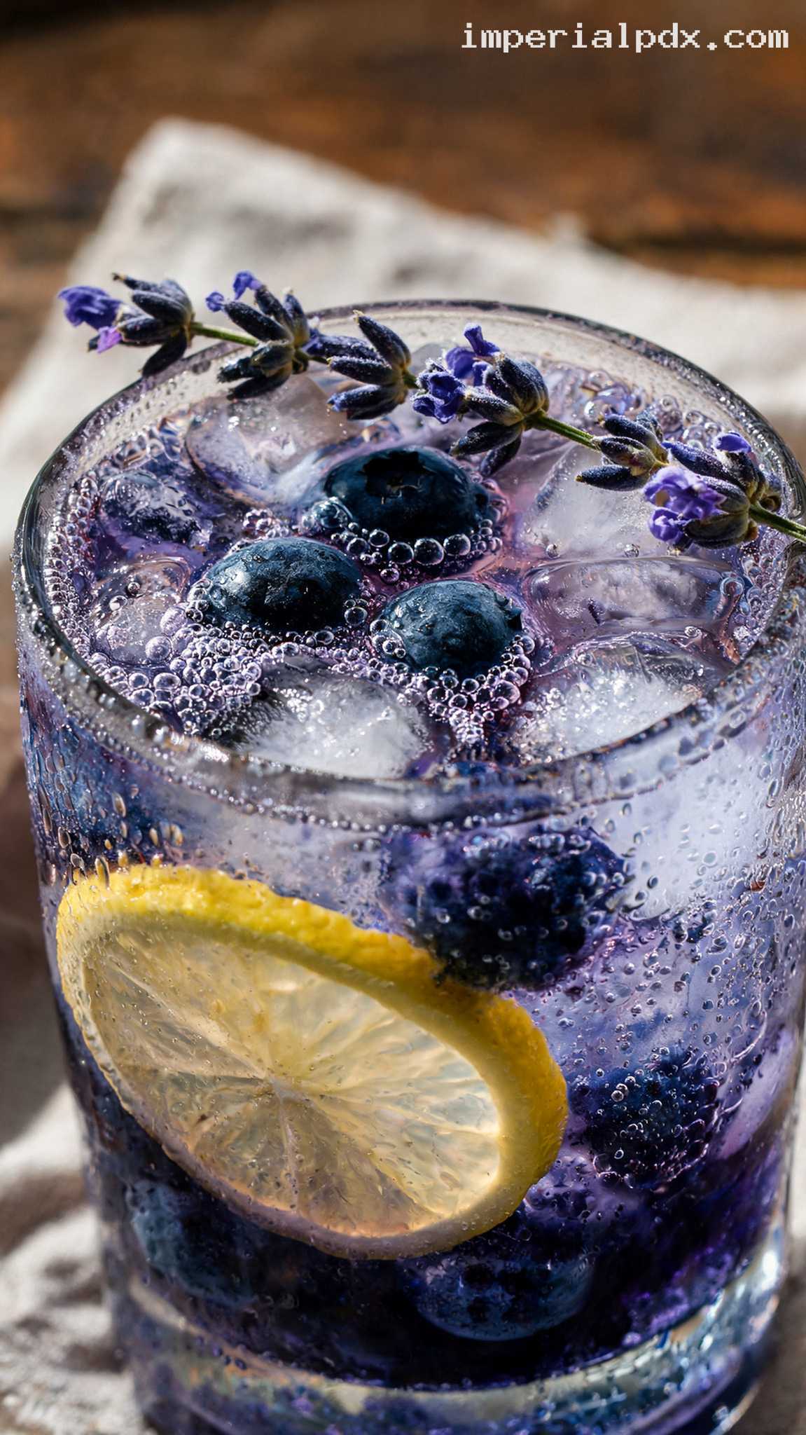 Blueberry Lavender Lemon Refresher – Closeup