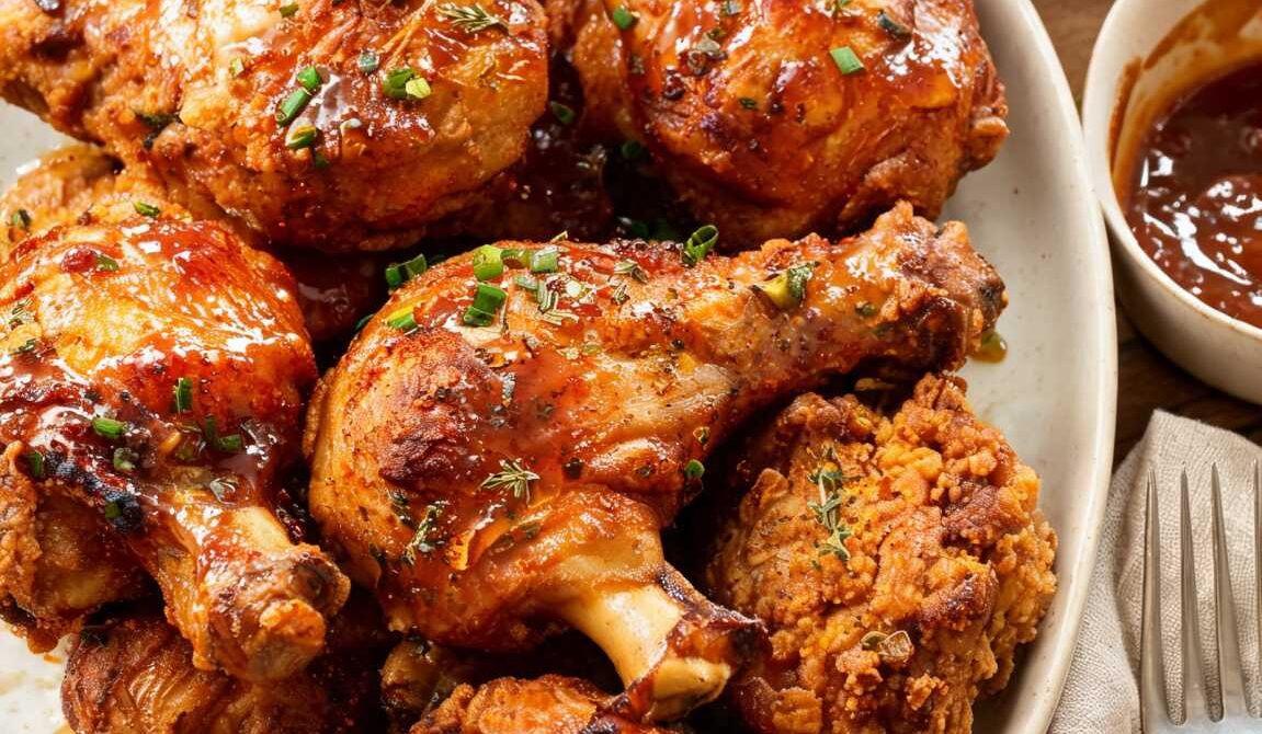 Bourbon-Maple Glazed Fried Chicken
