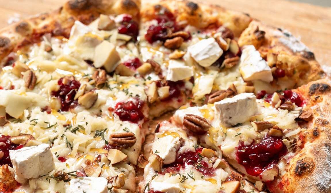 Brie, Cranberry, and Pecan White Pizza