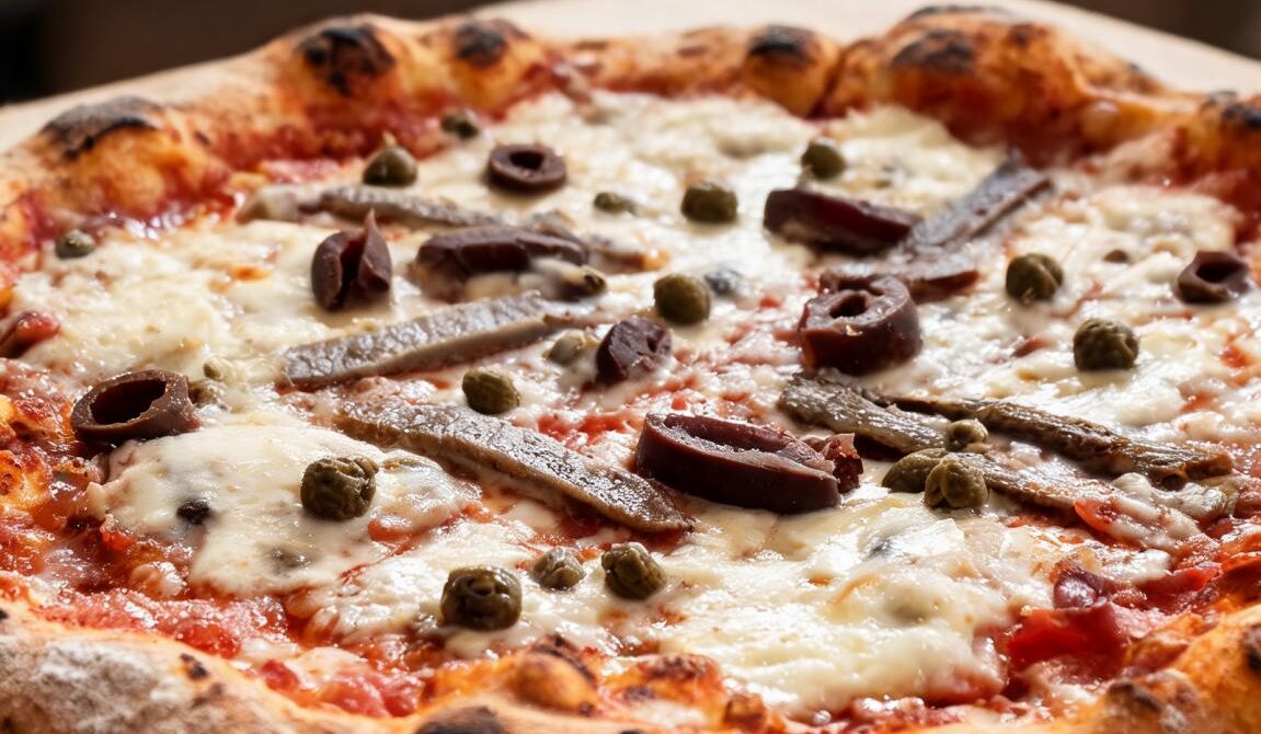 Briny Anchovy and Caper Pizza
