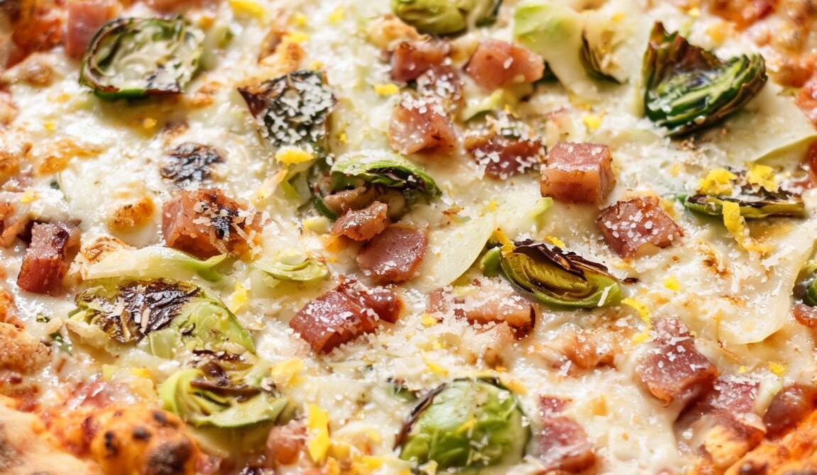 Brussels Sprout and Pancetta Pizza
