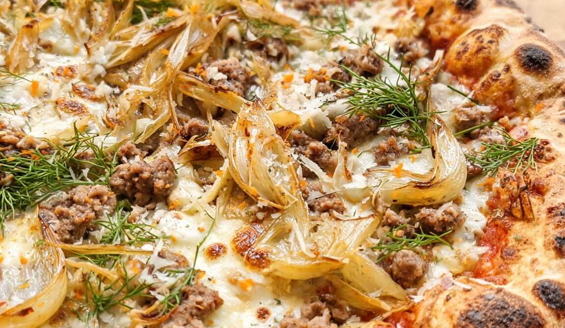Caramelized Fennel and Sausage Pizza