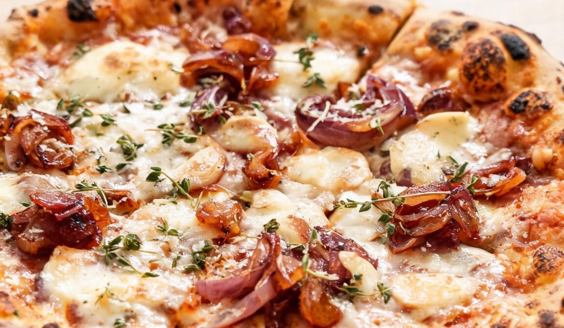 Caramelized Shallot and Taleggio White Pizza