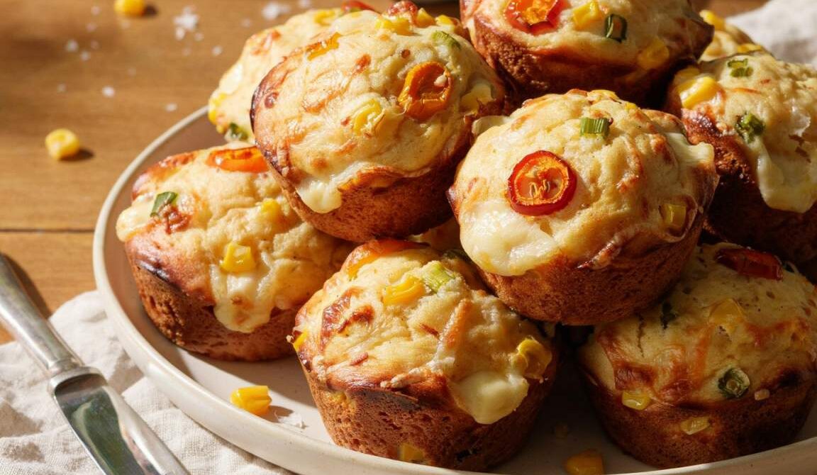 Cheesy Jalapeño Sweet Corn Muffins