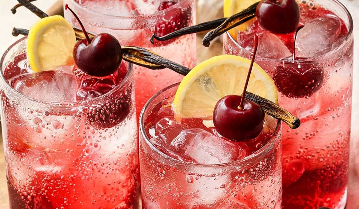 Cherry Vanilla Sparkler with Sparkling Water