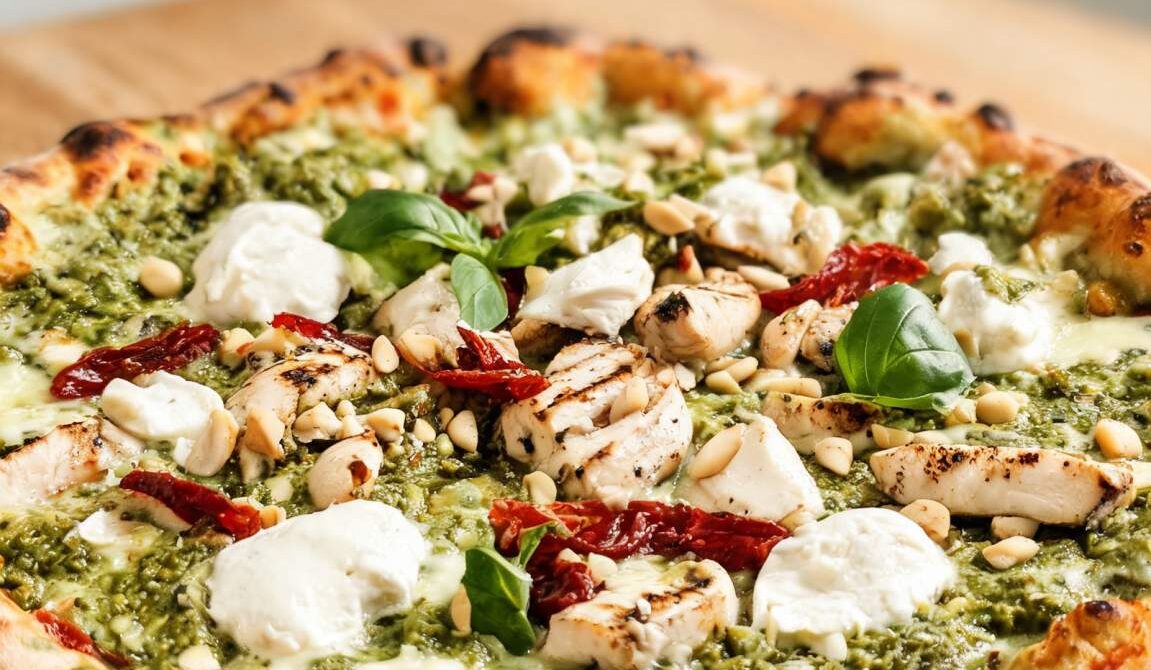 Chicken Pesto Pizza With Sun-Dried Tomatoes
