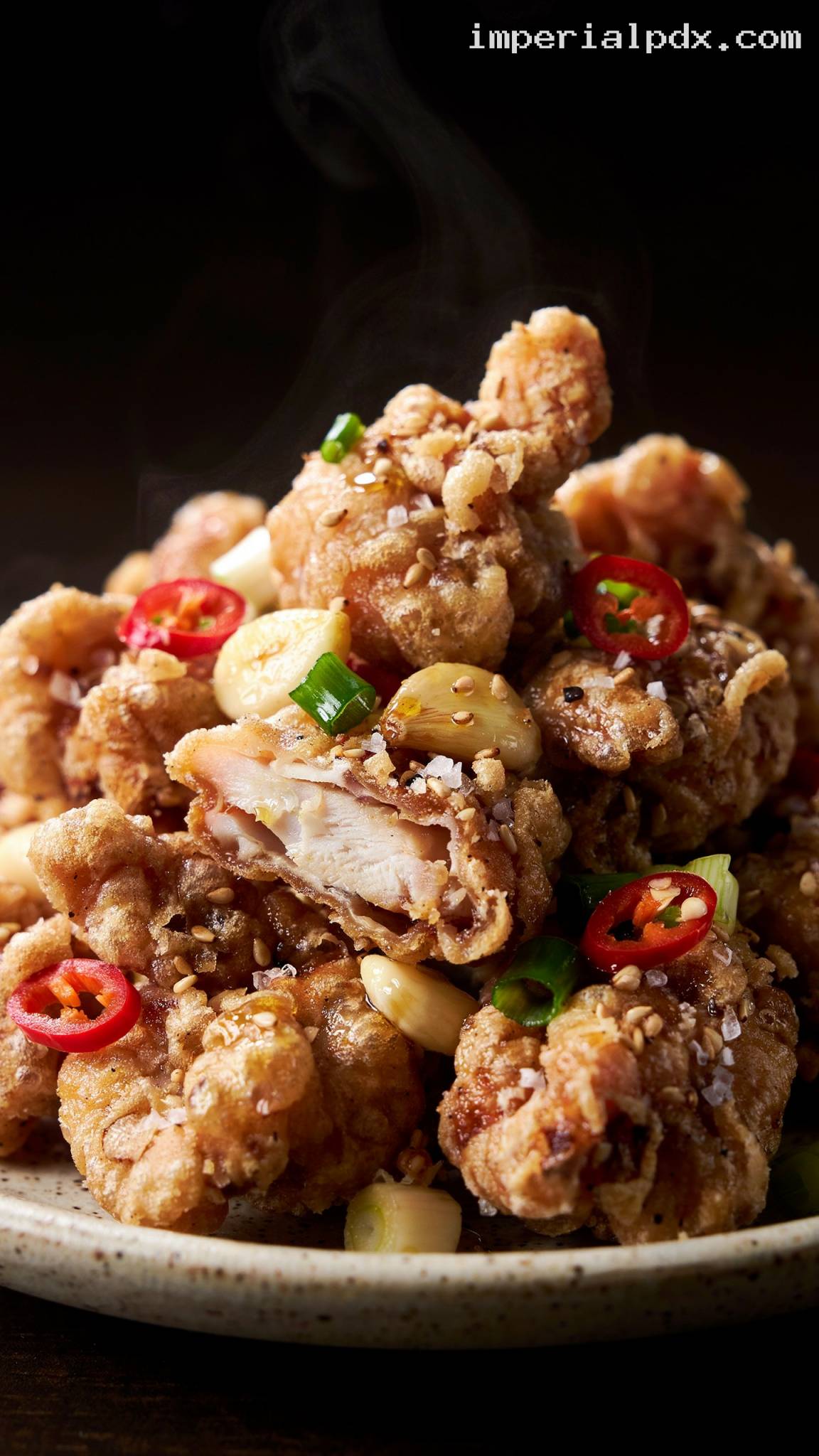 Chinese Salt and Pepper Fried Chicken – Closeup