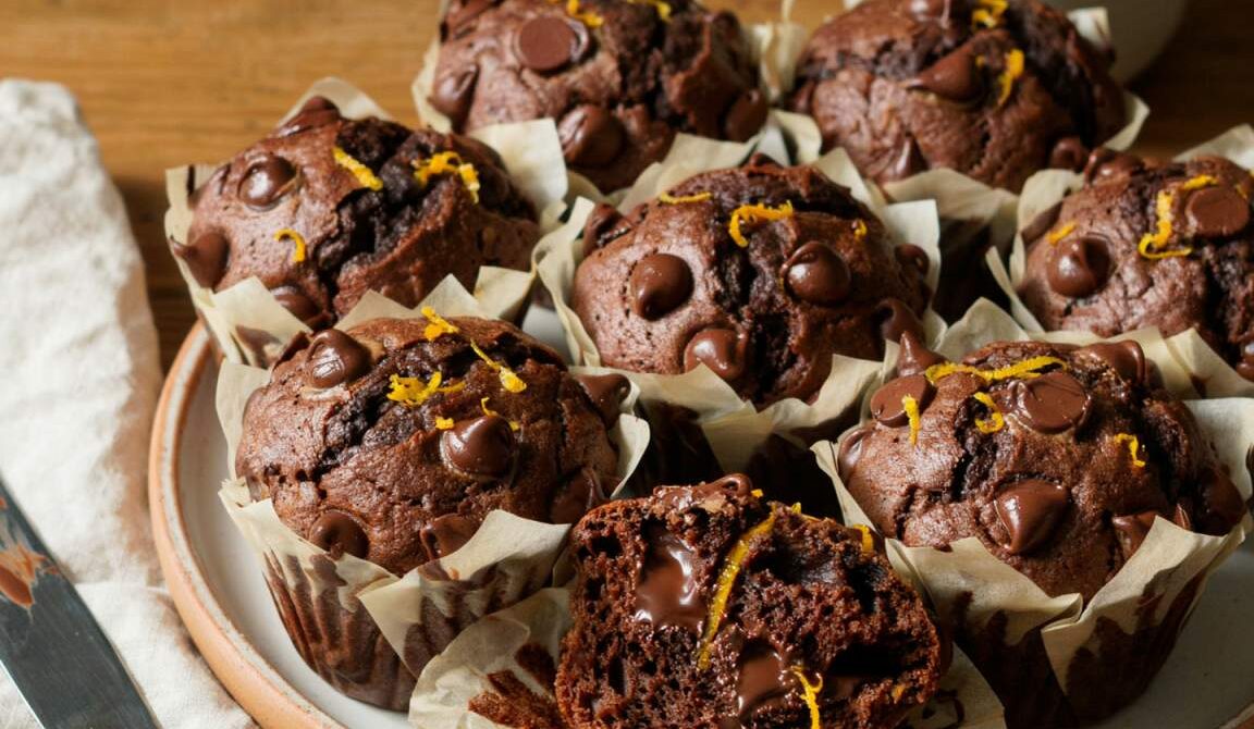 Chocolate Orange Muffins With Bright Citrus Zest