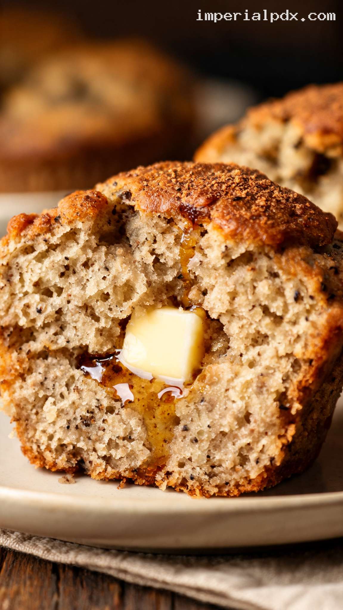 Classic Bran Muffins With Molasses And Cinnamon – Closeup