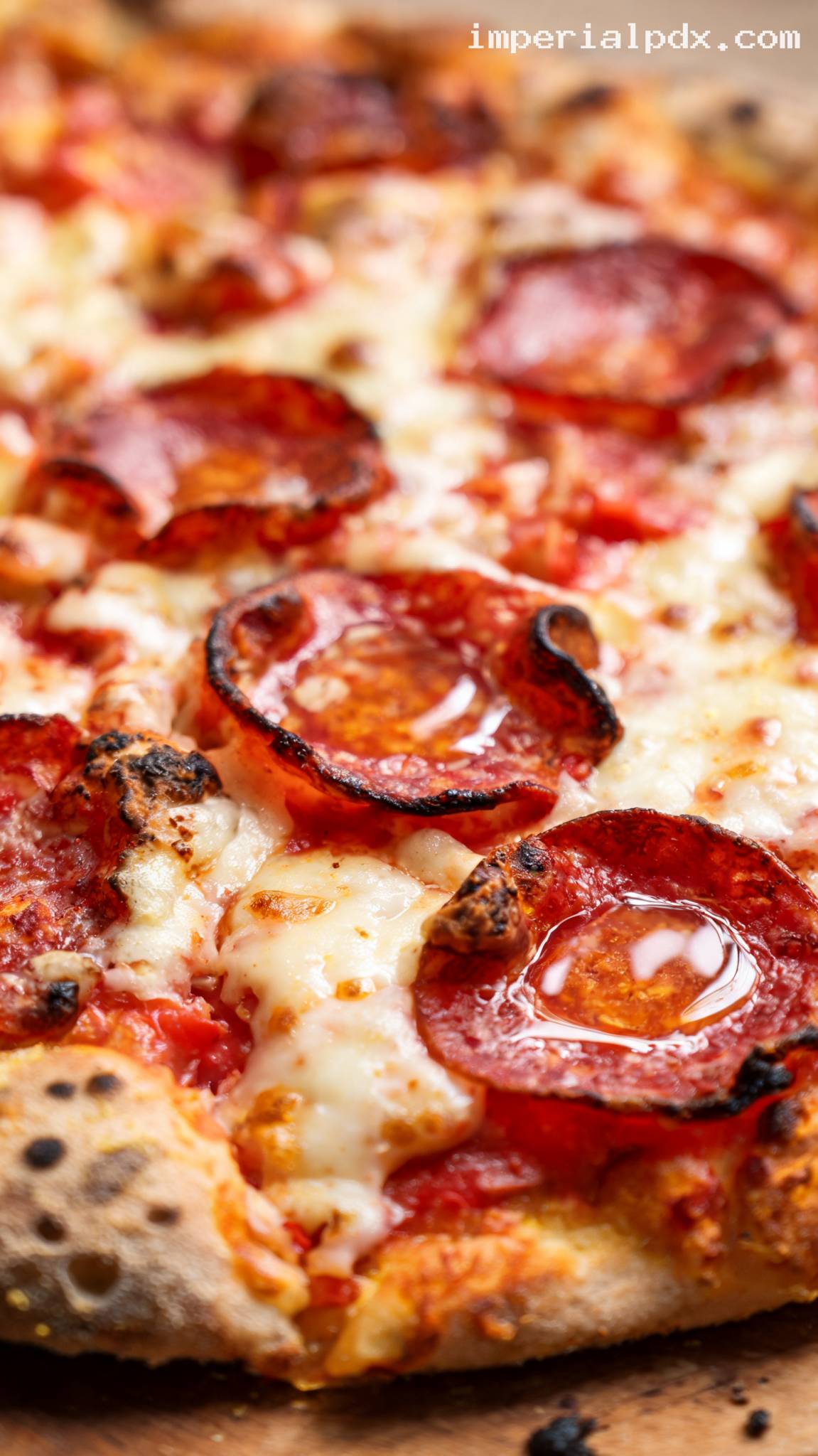 Classic Pepperoni Pizza With Crispy Cups – Closeup