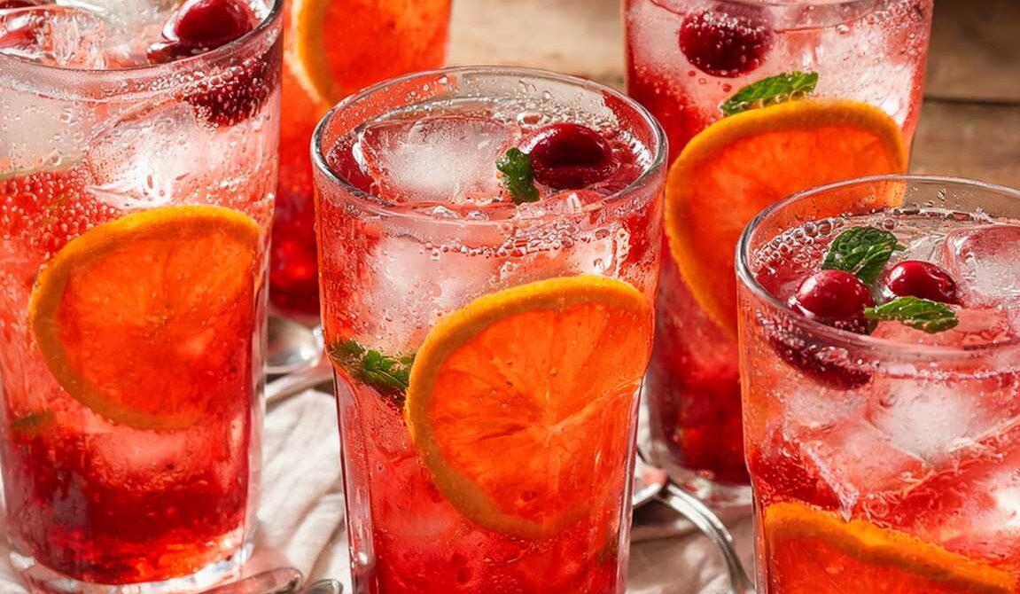 Cranberry Orange Cooler Over Ice