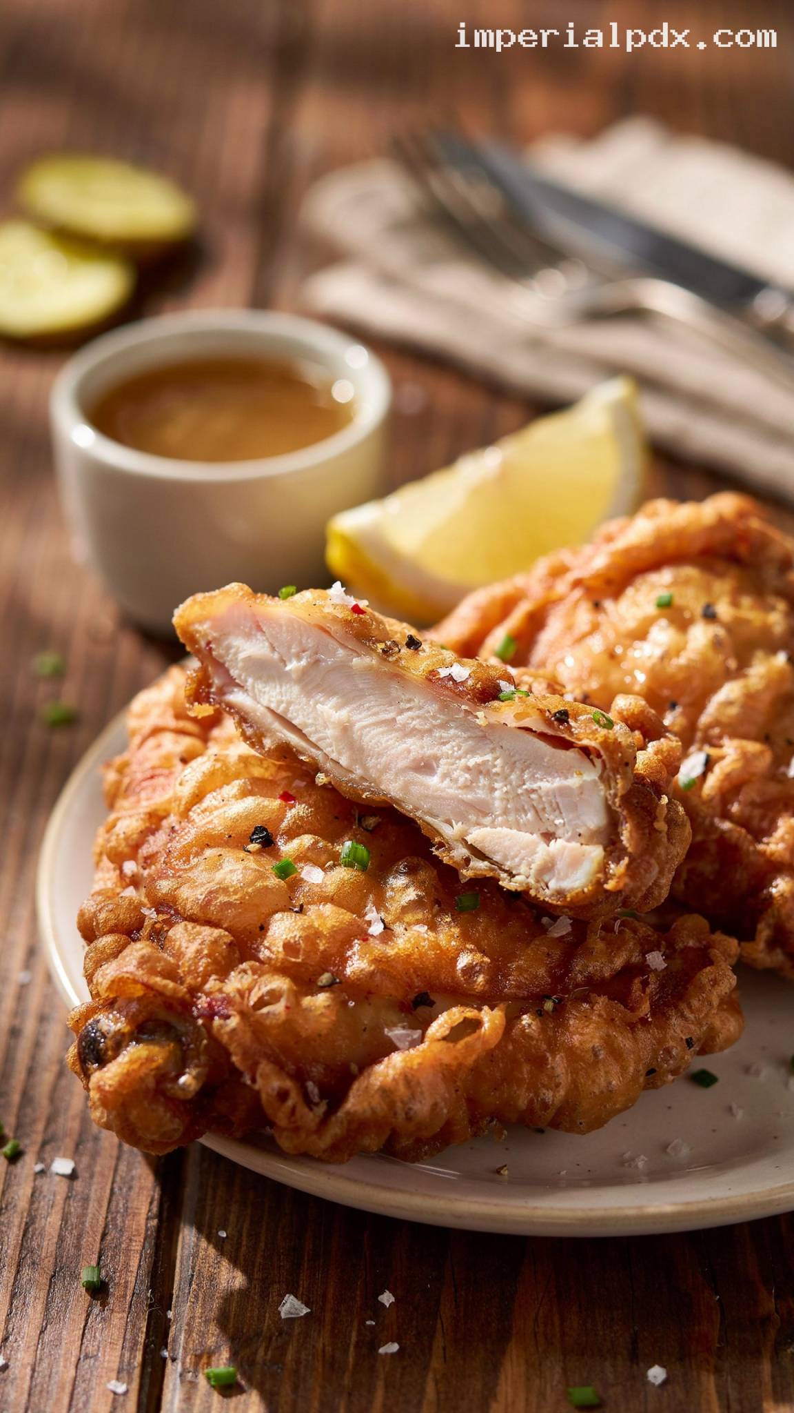 Crispy Beer-Battered Fried Chicken – Closeup