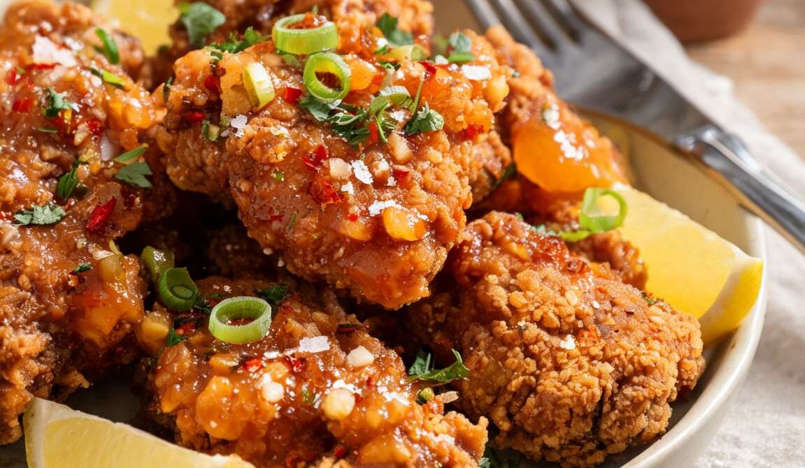 Crispy Chicken With Apricot Glaze