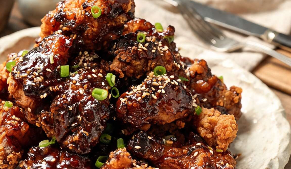 Crispy Chicken with Black Garlic Sauce