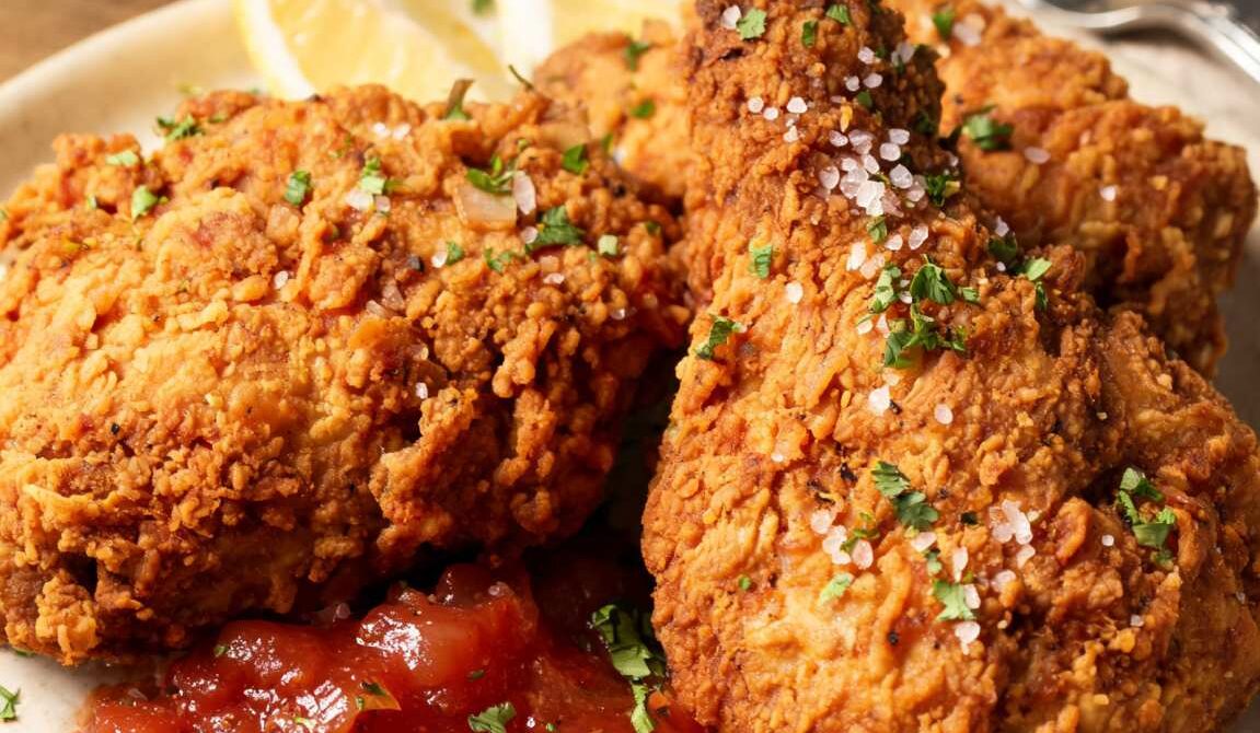 Crispy Chicken with Sweet-Savory Tomato Jam