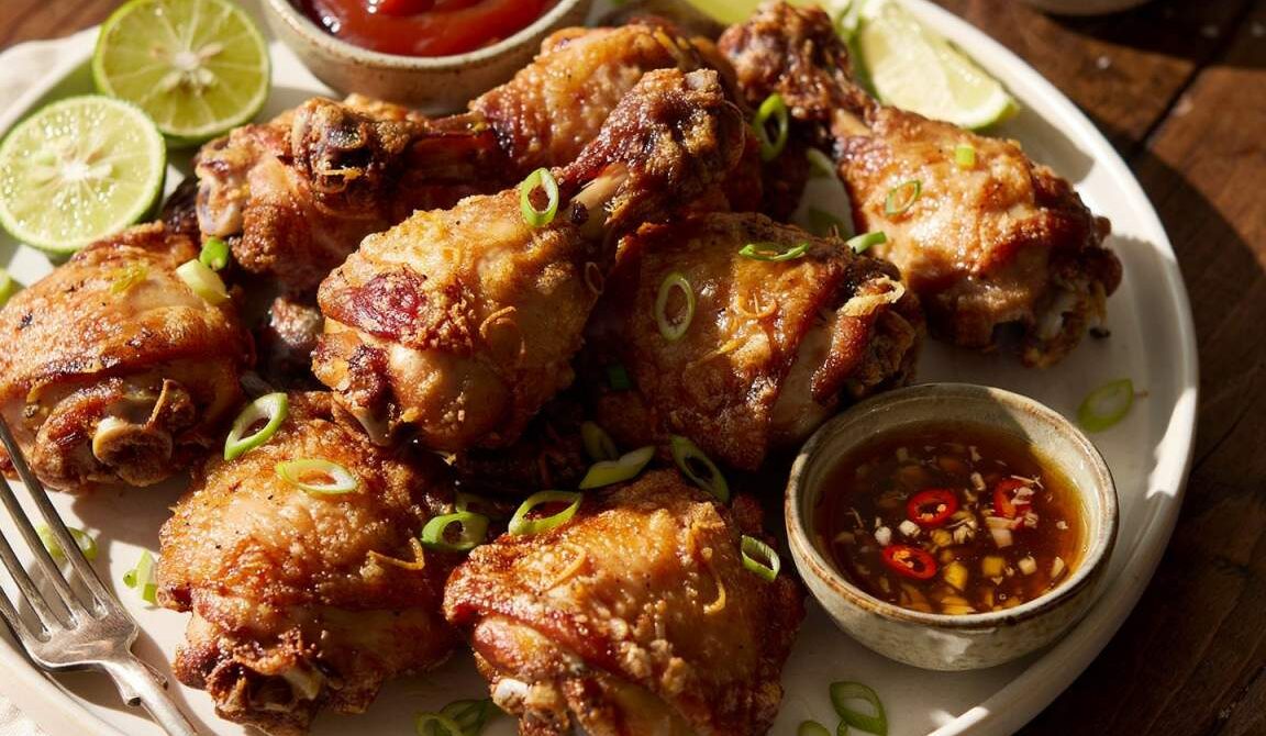 Crispy Filipino Fried Chicken With Calamansi