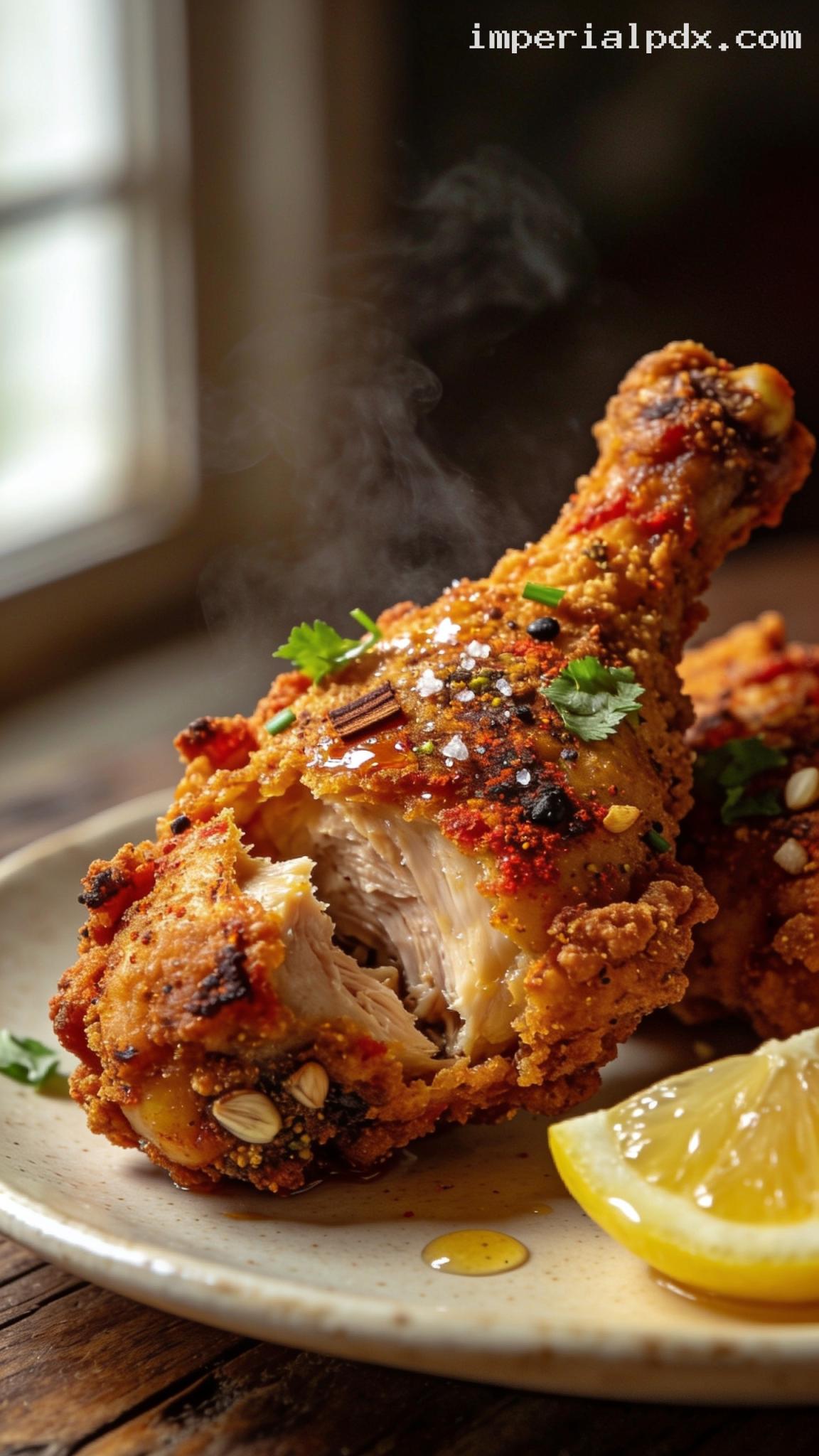Crispy Moroccan-Spiced Fried Chicken Recipe – Closeup