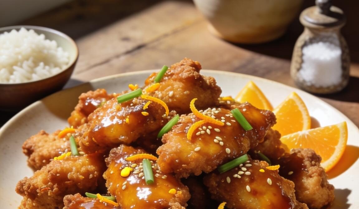 Crispy Orange Glazed Fried Chicken