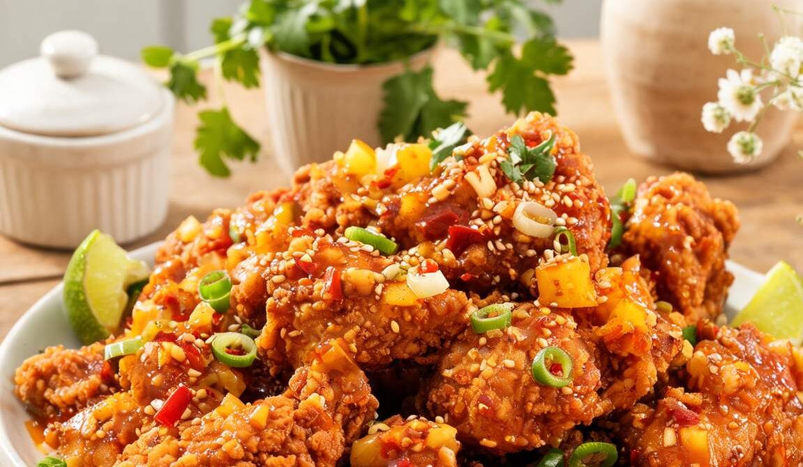 Crispy Pineapple Chili Fried Chicken