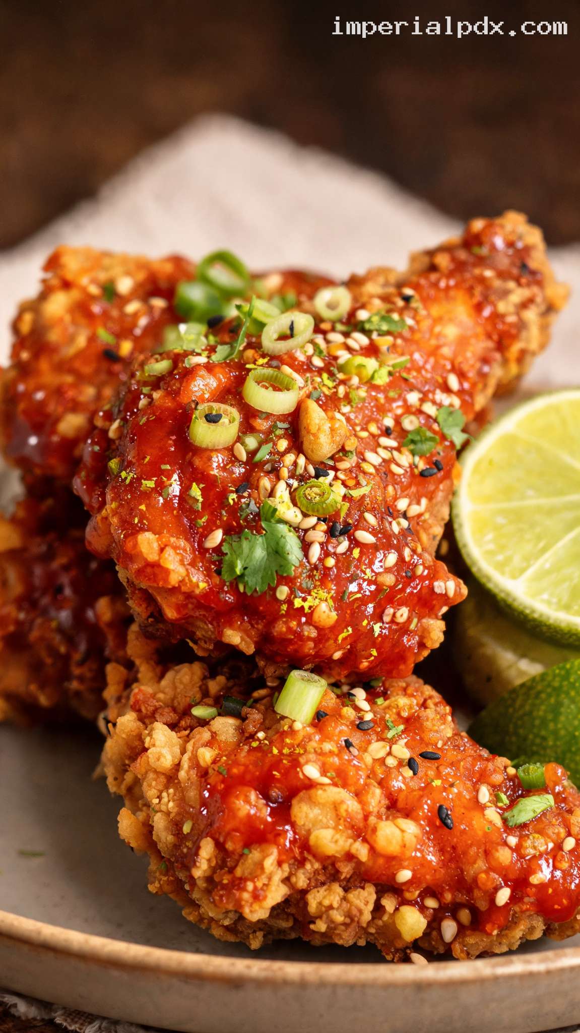 Crispy Sriracha Lime Fried Chicken – Closeup