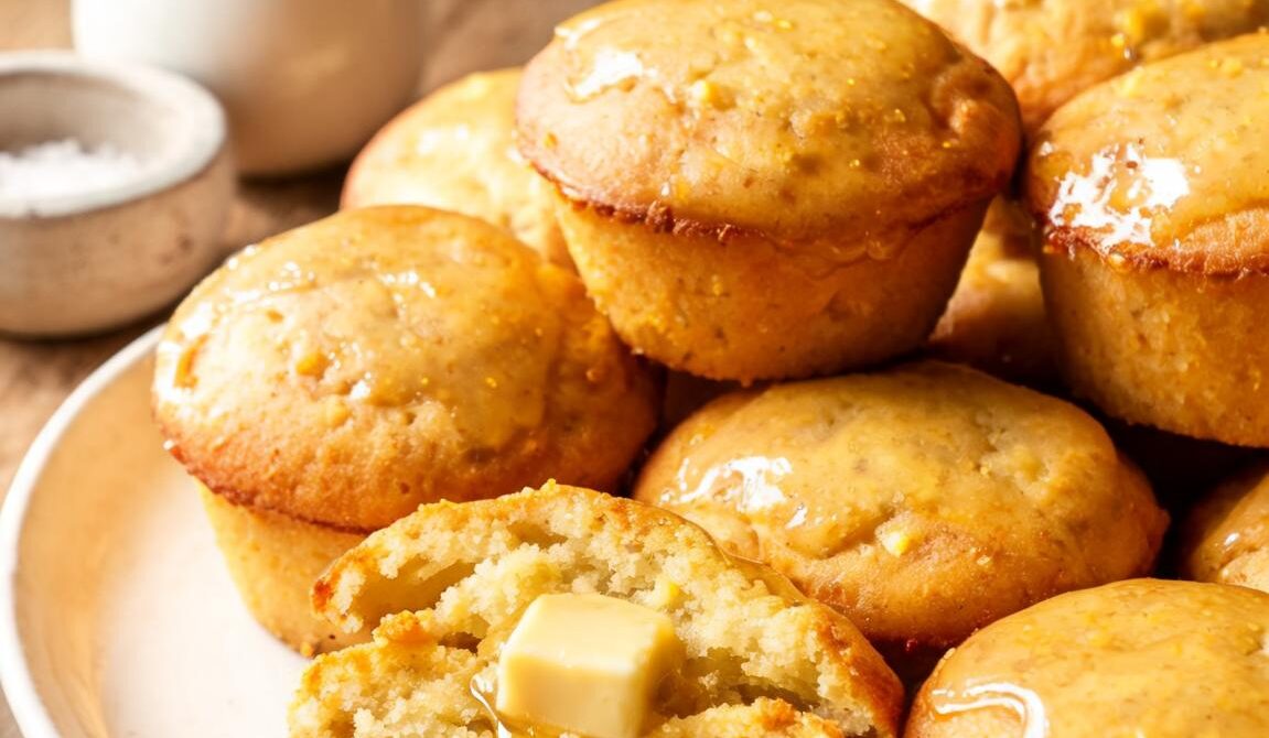 Diner-Style Honey Butter Corn Muffins