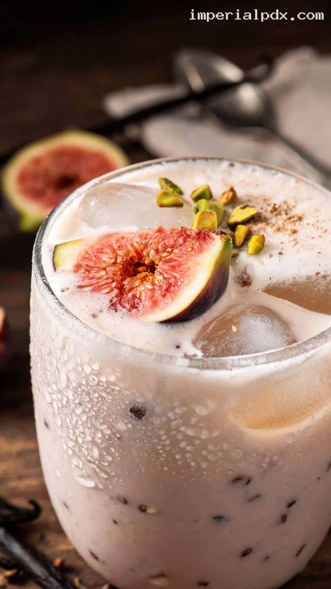 Fig Vanilla Milk Cooler – Closeup