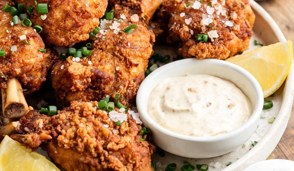 Fried Chicken With Roasted Garlic Aioli