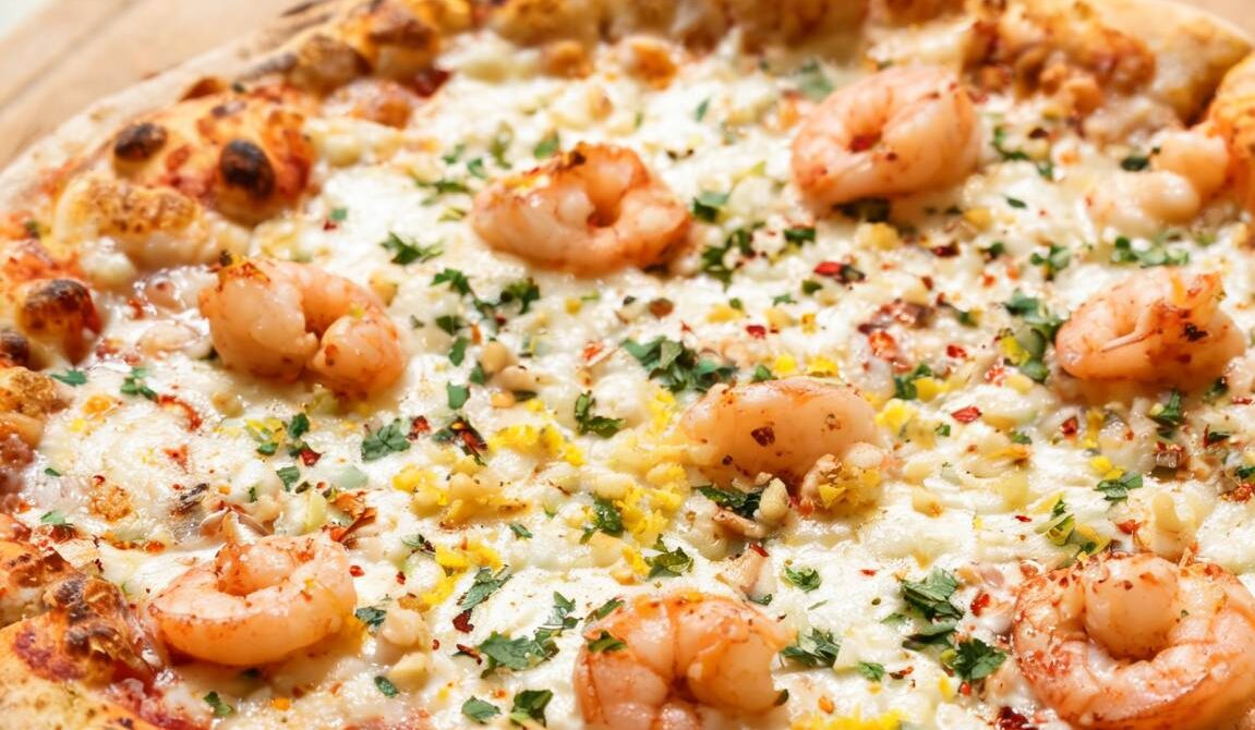 Garlic Butter Shrimp Scampi Pizza