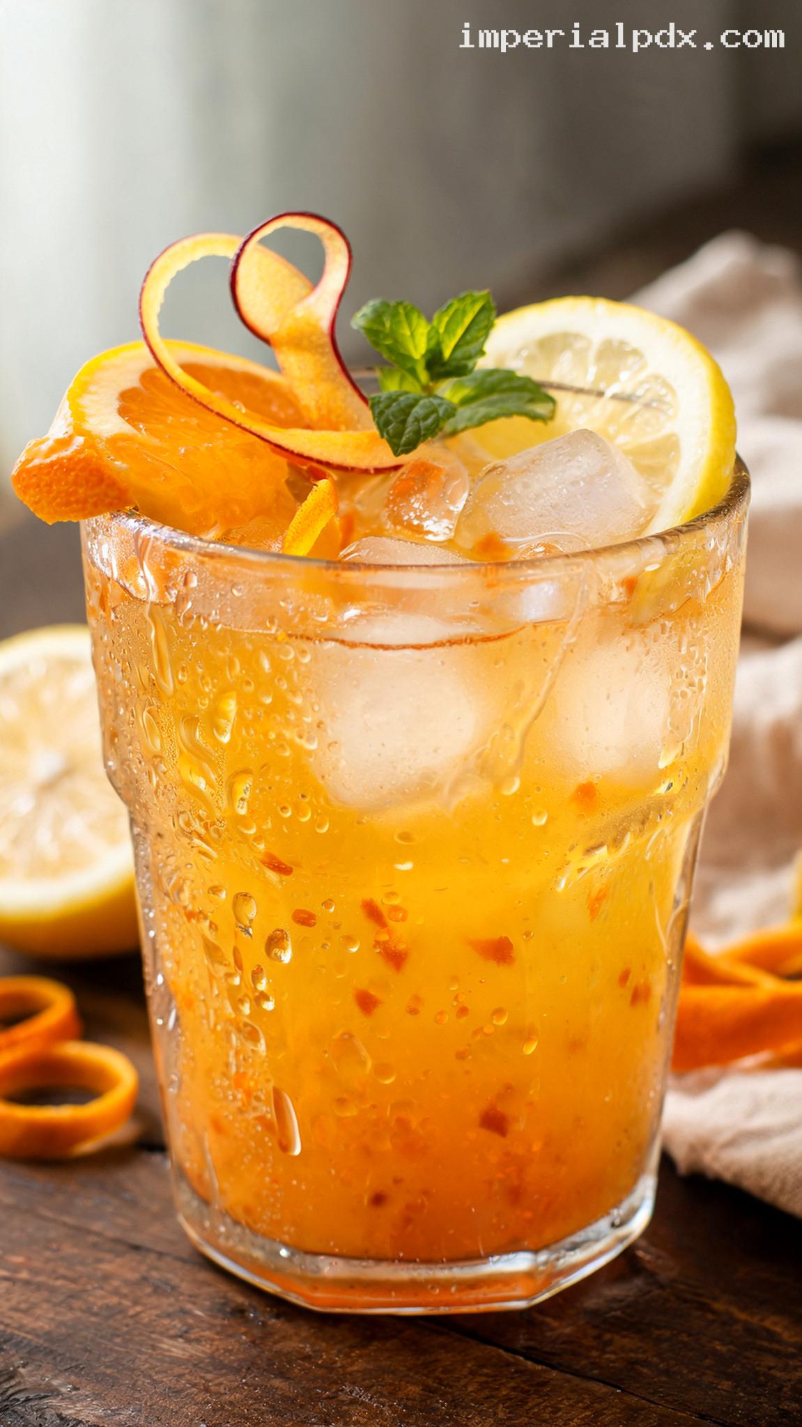 Golden Beet Citrus Cooler With Orange and Lemon – Closeup