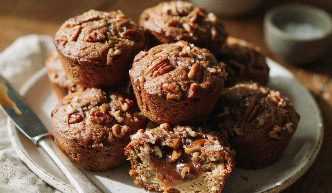 Gooey Brown Sugar Pecan Pie Muffins