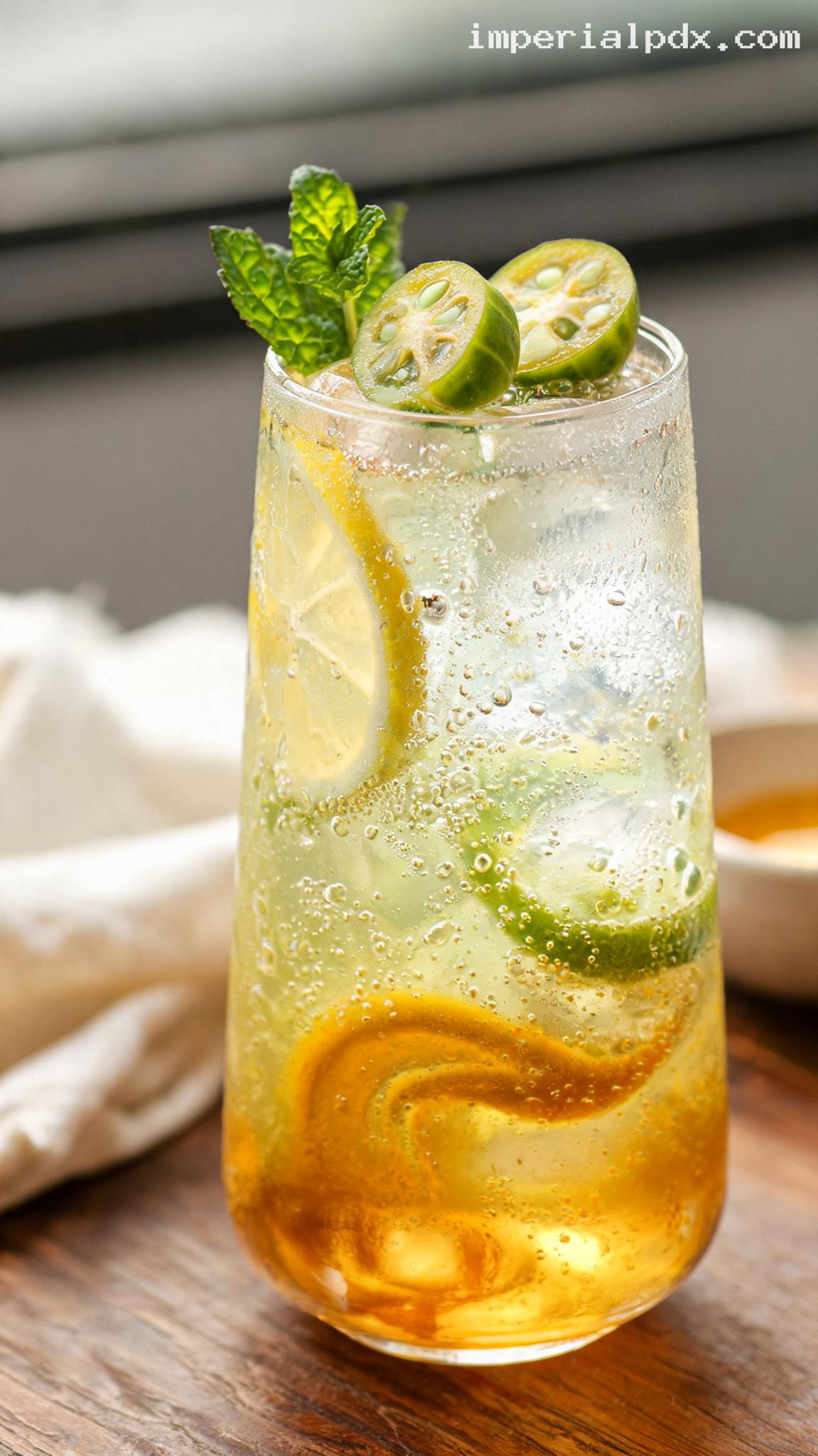 Gooseberry Honey Fizz – Closeup
