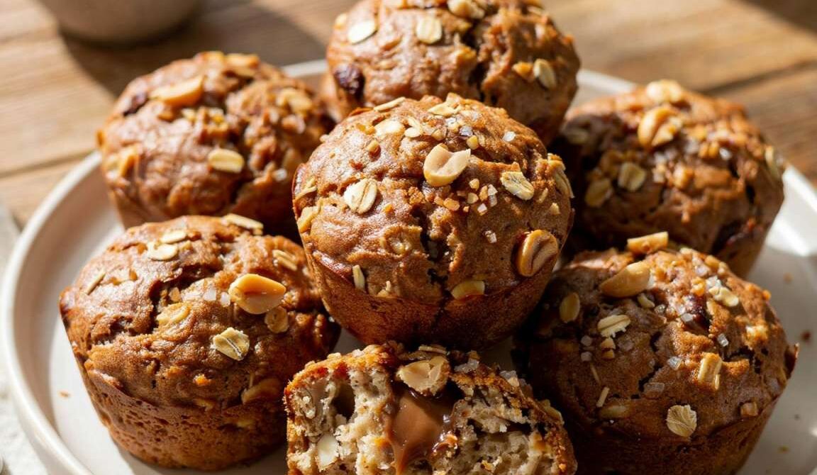 Hearty Peanut Butter Oatmeal Muffins