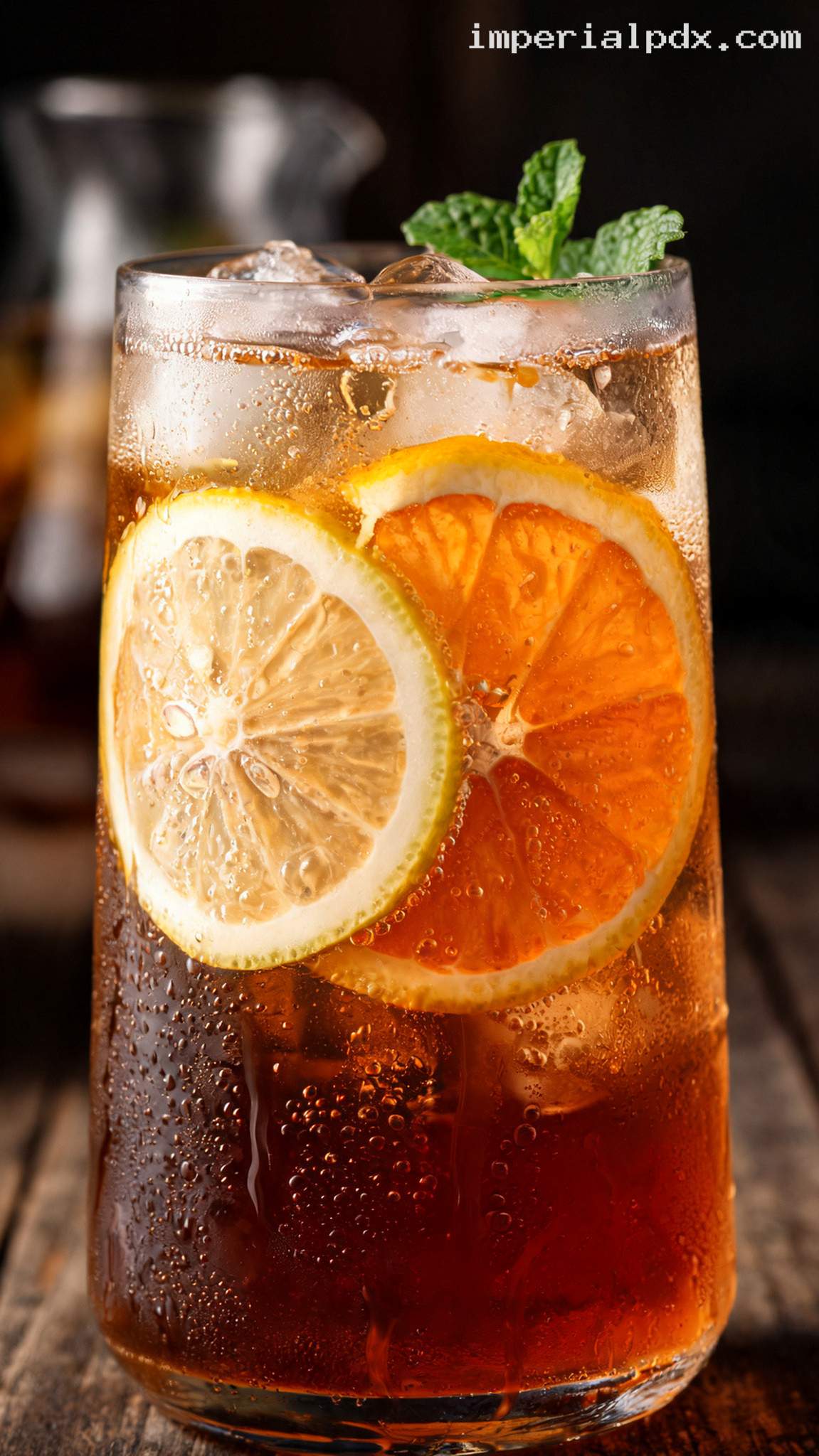Honey Citrus Black Tea Cooler – Closeup