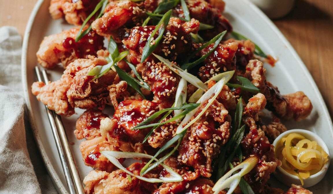 Korean Double-Fried Chicken With Gochujang Sauce