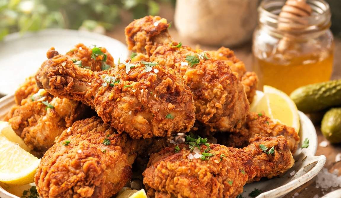 Lemon Garlic Yogurt-Marinated Fried Chicken