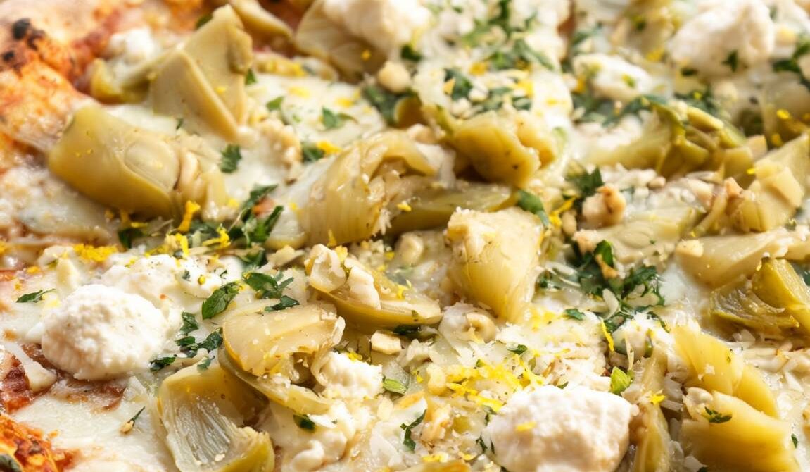 Lemony Artichoke White Pizza with Garlic