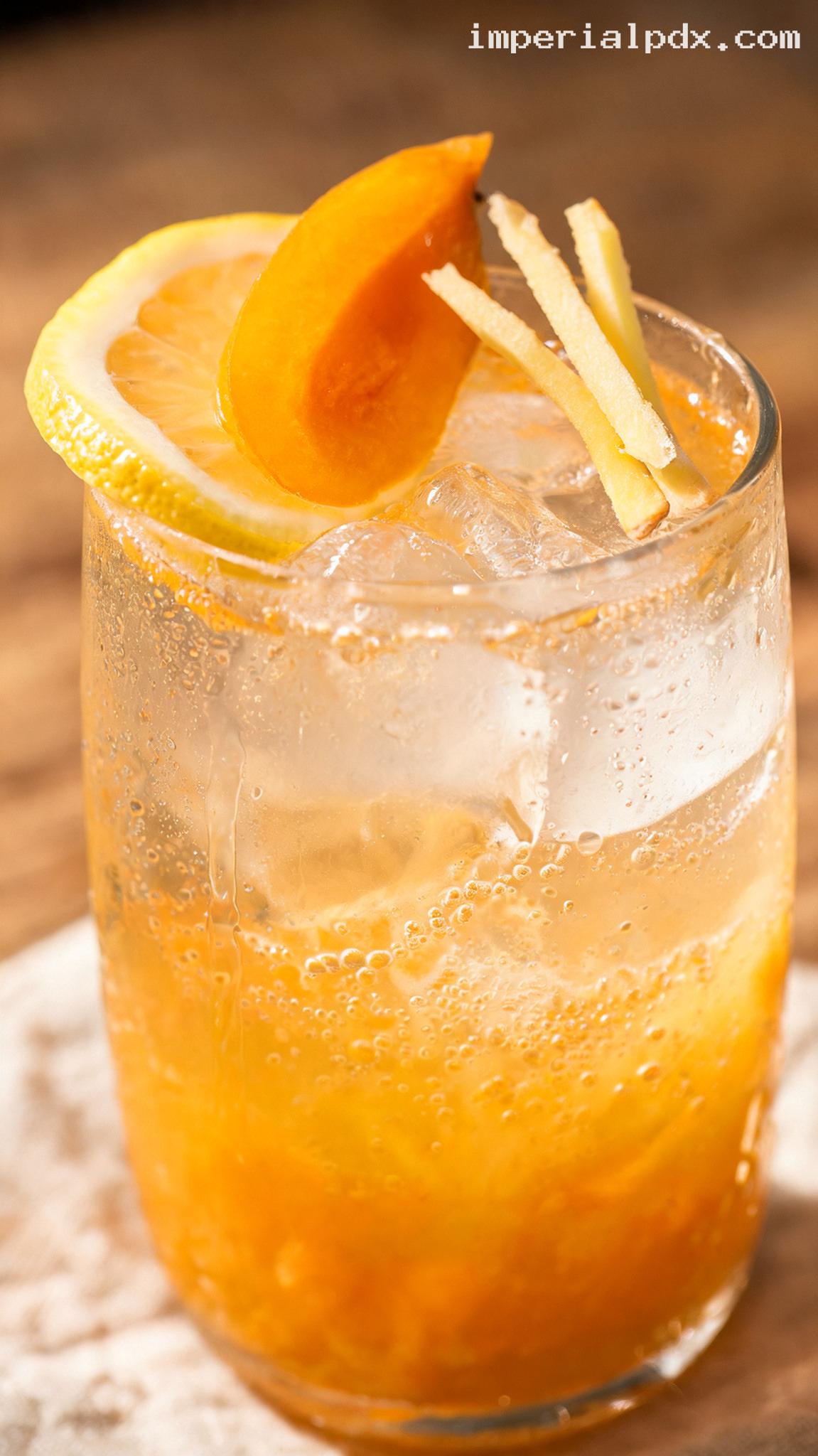 Loquat Ginger Cooler With Lemon – Closeup