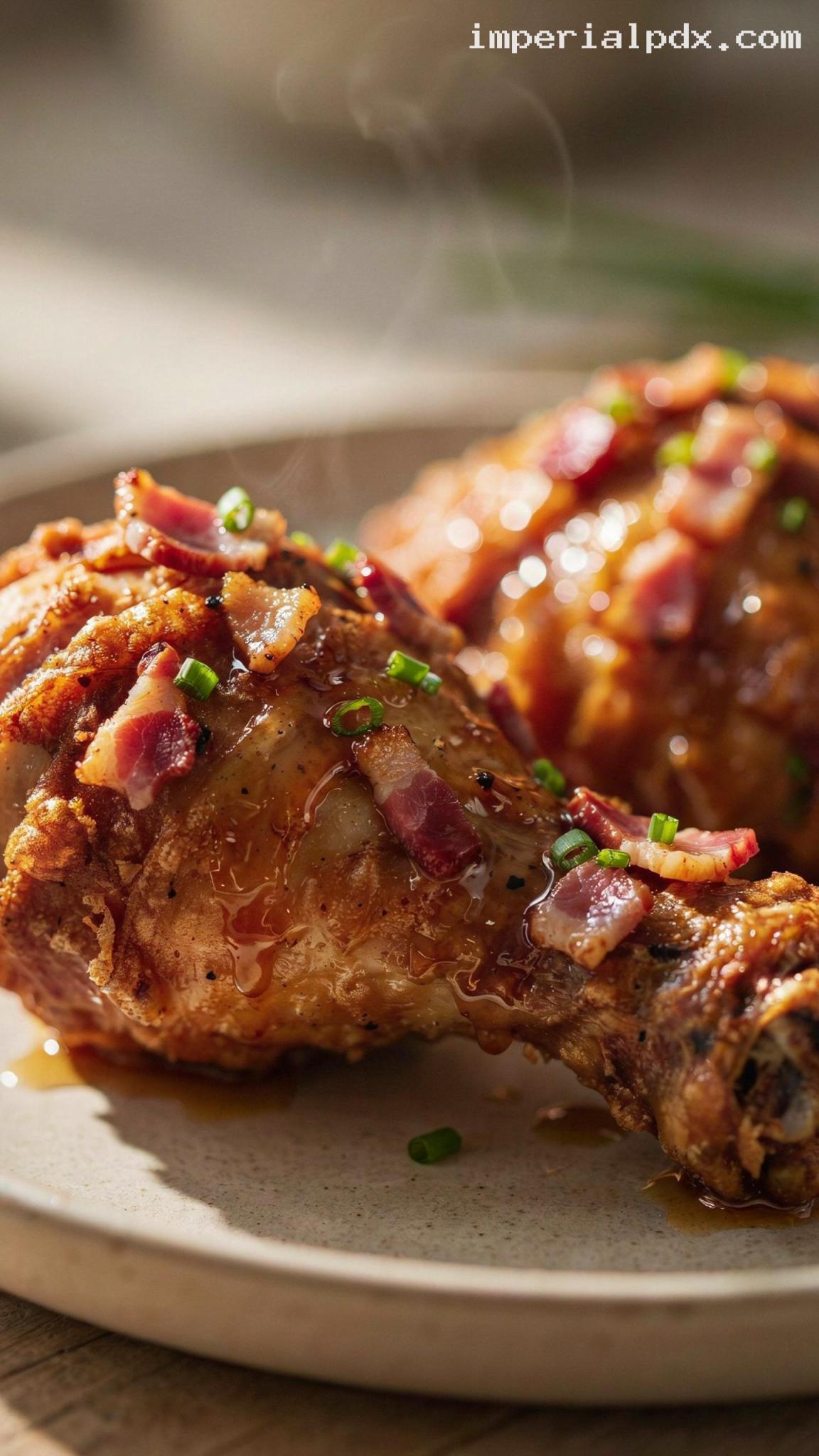 Maple Bacon Fried Chicken – Closeup