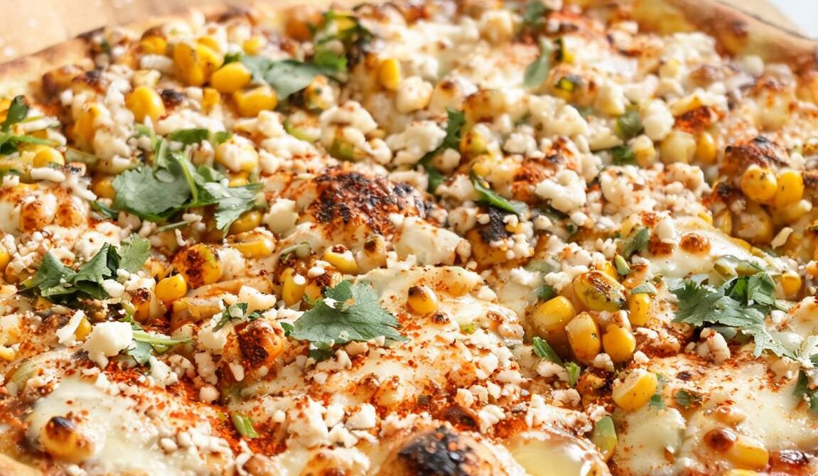 Mexican Street Corn Pizza With Lime Crema